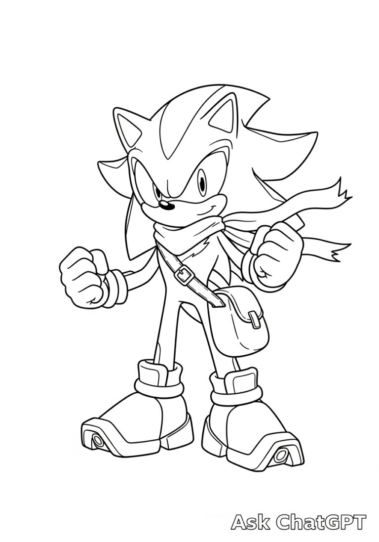 coloring pages shadow the hedgehog