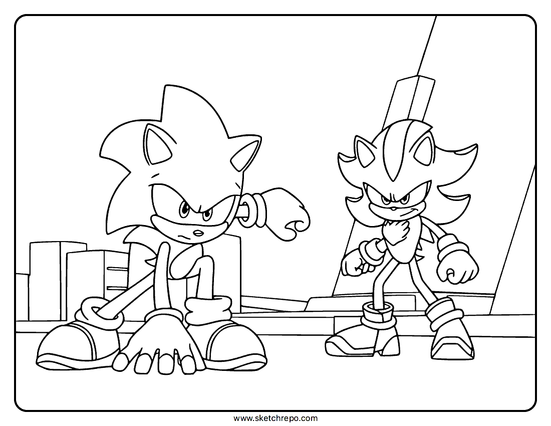 shadow and sonic coloring pages