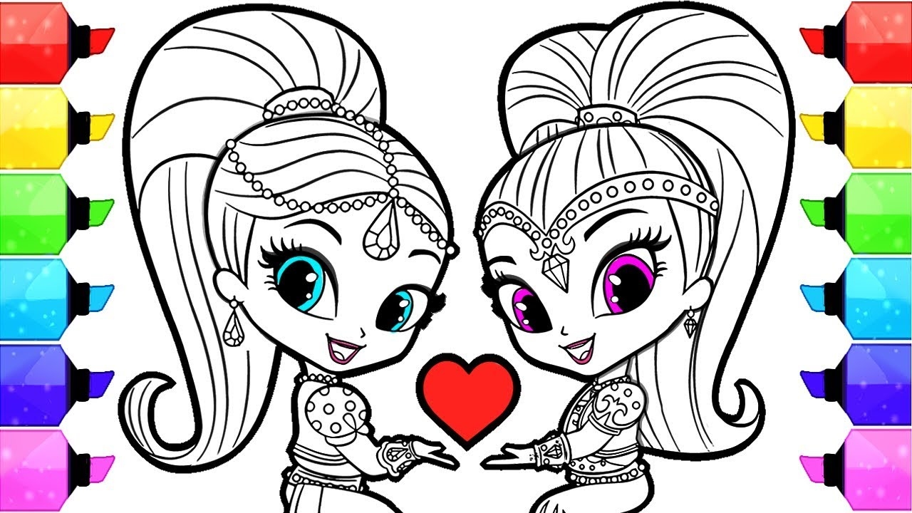 shimmer and shine coloring page
