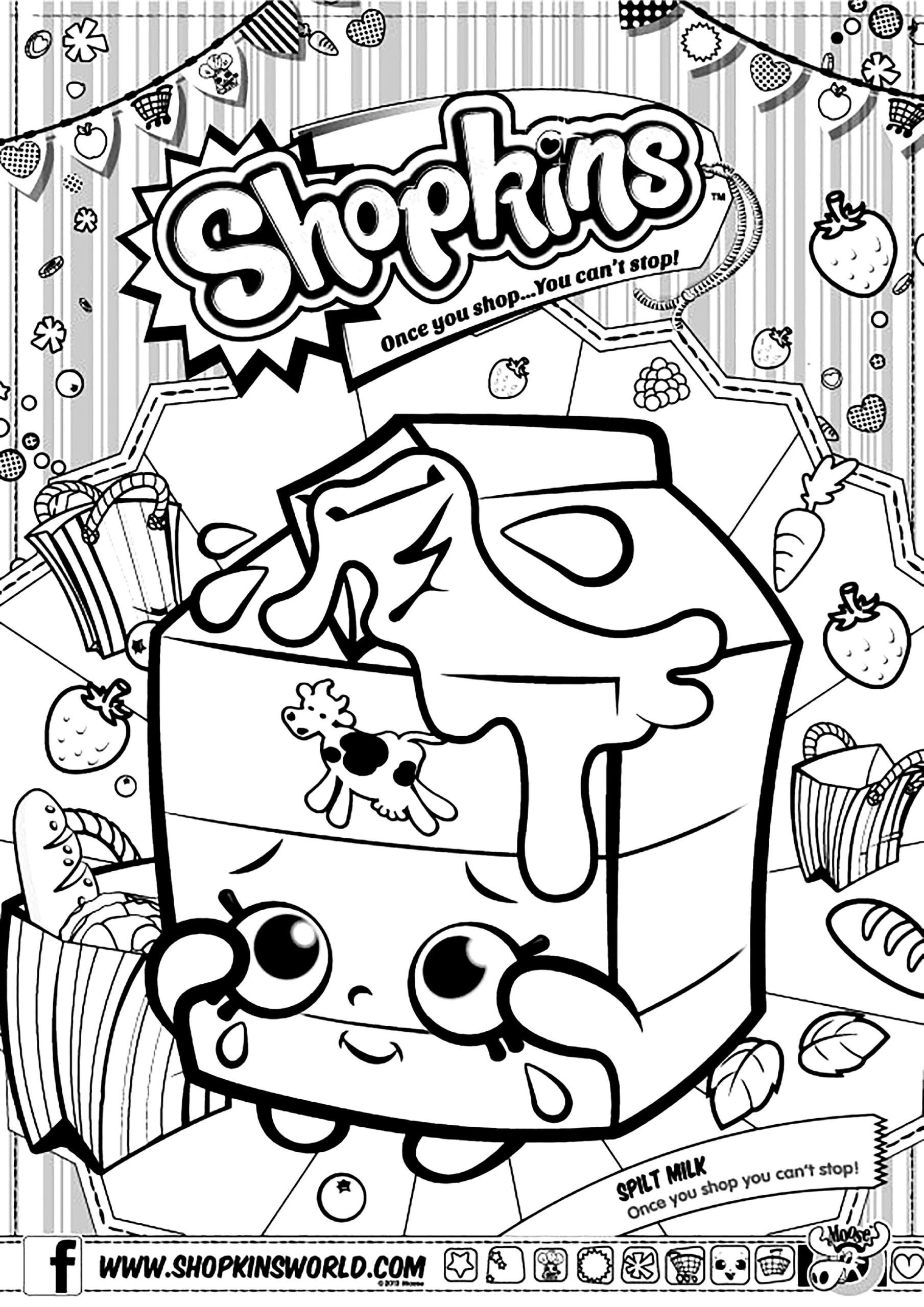 Shopkins Spilt Milk Shopkins Coloring Pages