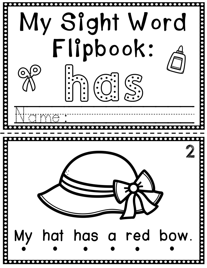 Sight Word Flip Book Flipbook HAS Made By Teachers