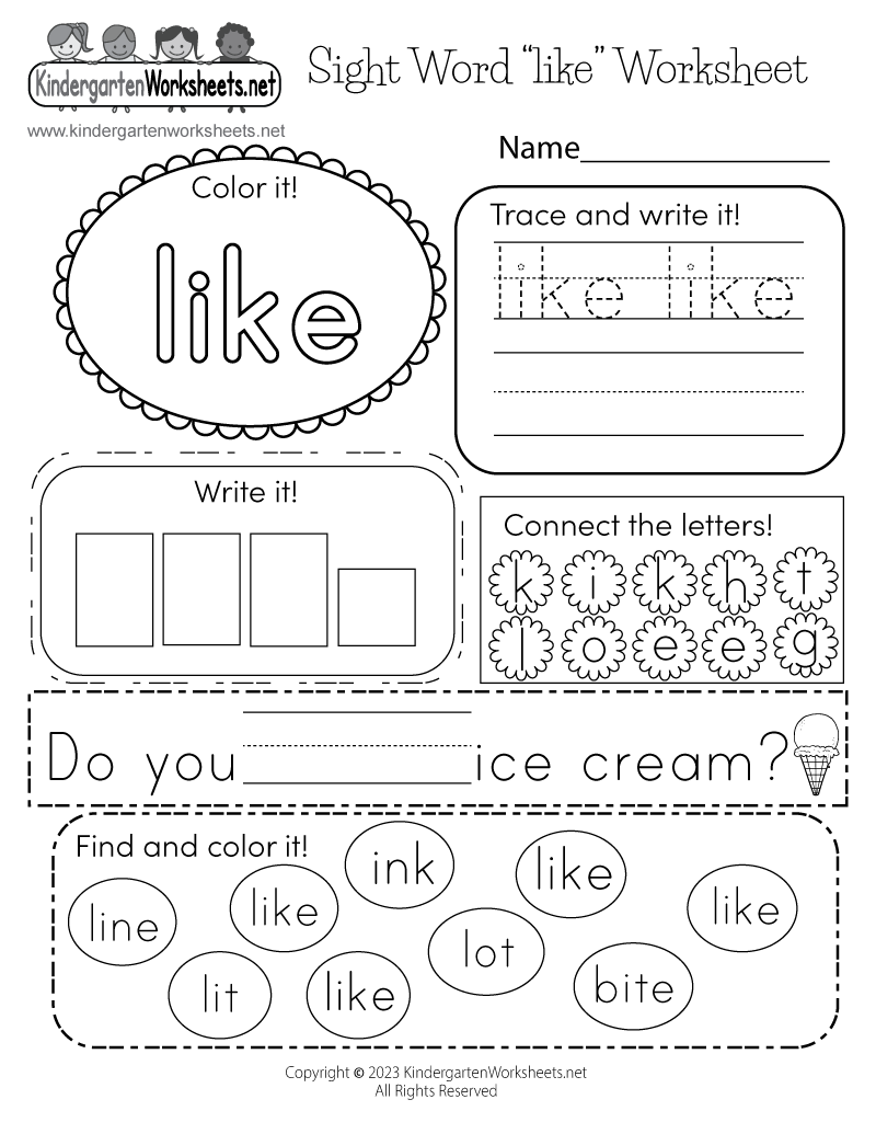 sight word worksheets free
