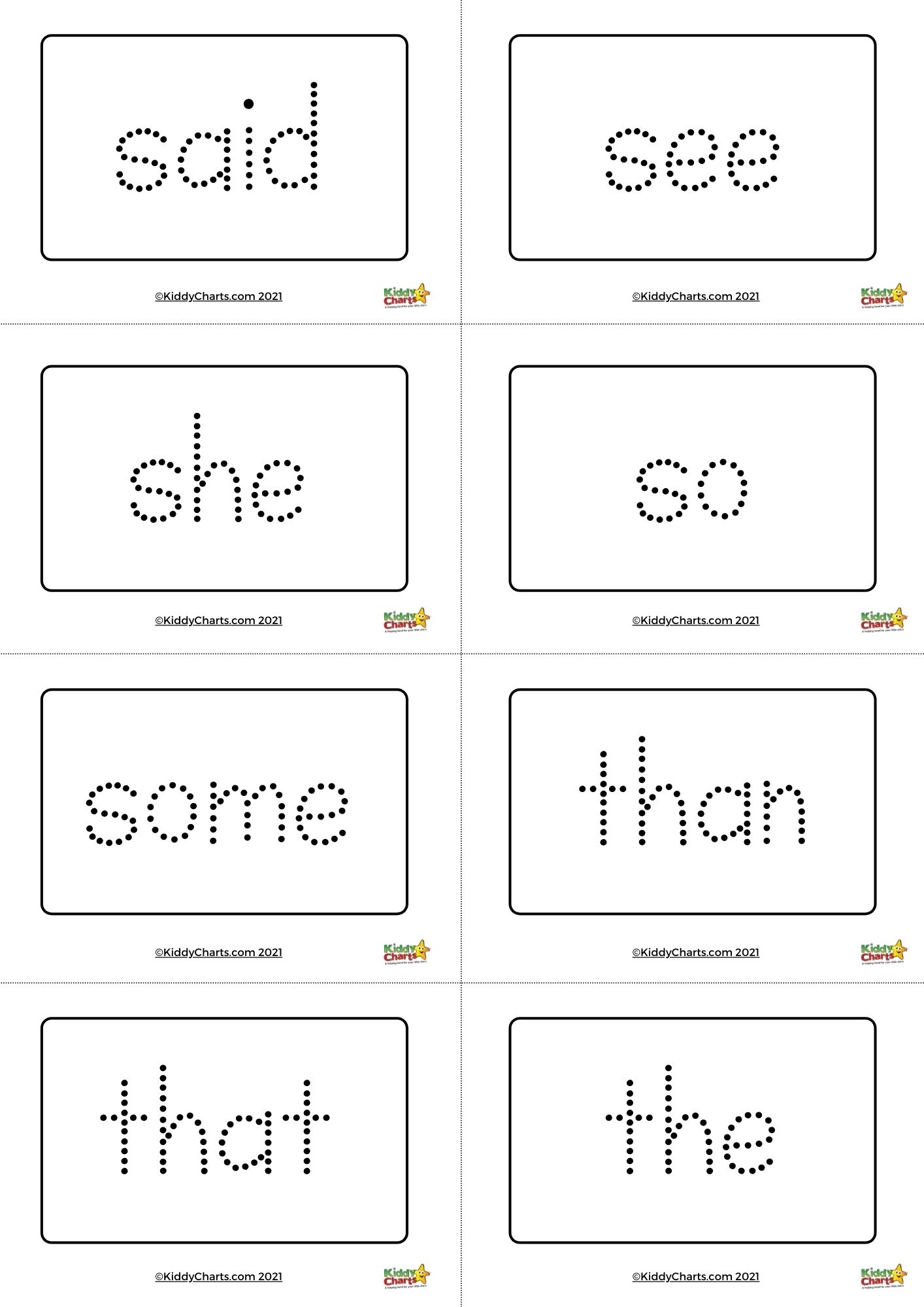 tracing sight words