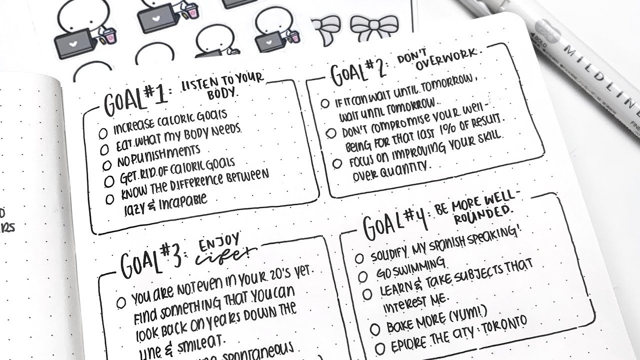 Simple 2019 Bullet Journal Setup Setting Goals YouTube