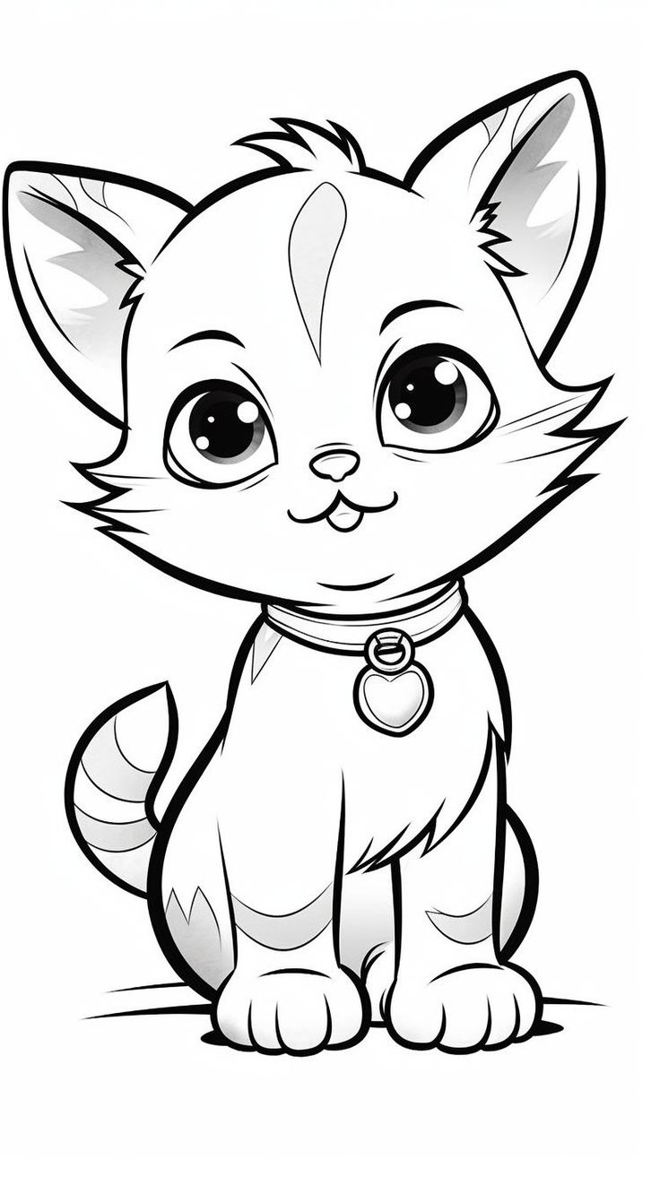 Simple Cat Coloring Page Perfect For Little Ones Coloring Page For Kids Colorbook Kids Art