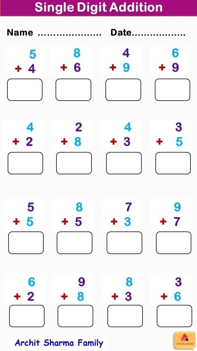 Single Digit Addition