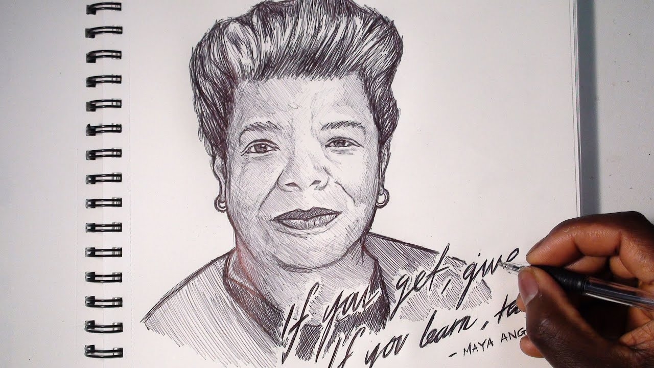 SKETCHING MAYA ANGELOU POET SKETCH SUNDAY YouTube