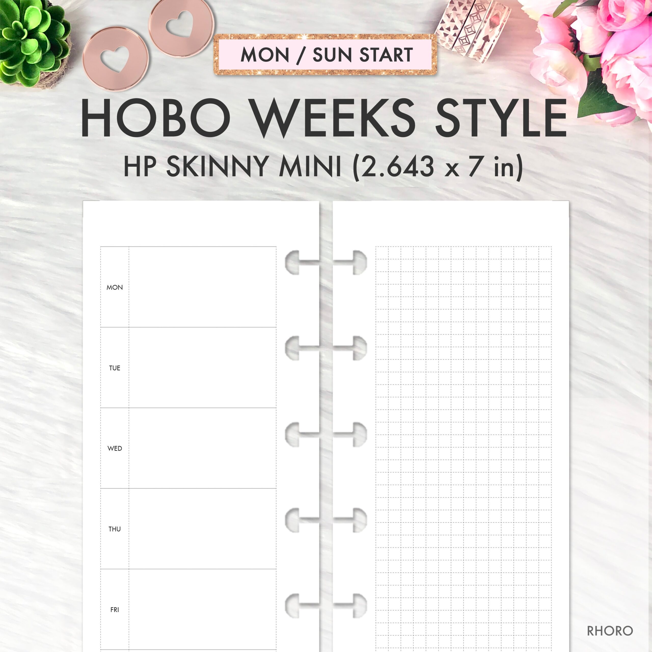 SKINNY MINI Happy Planner Inserts Happy Planner Skinny Mini Printable Inserts Hobonichi Weeks Weekly Undated Happinichi Printable Insert Etsy