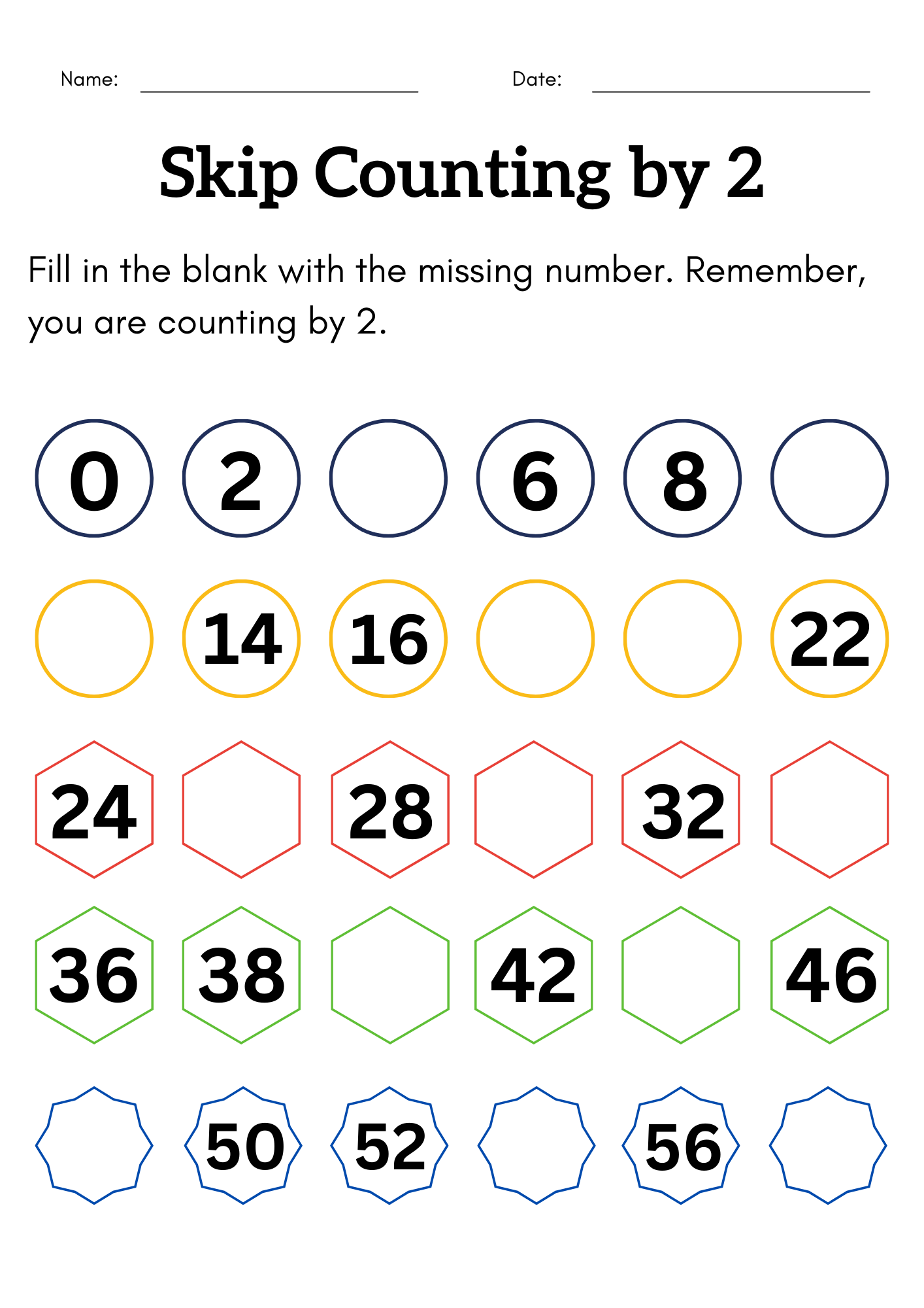 counting by 2s worksheets