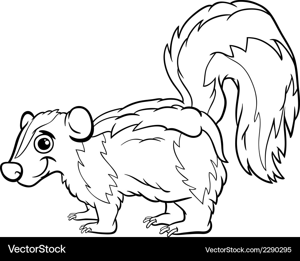 coloring page of a skunk