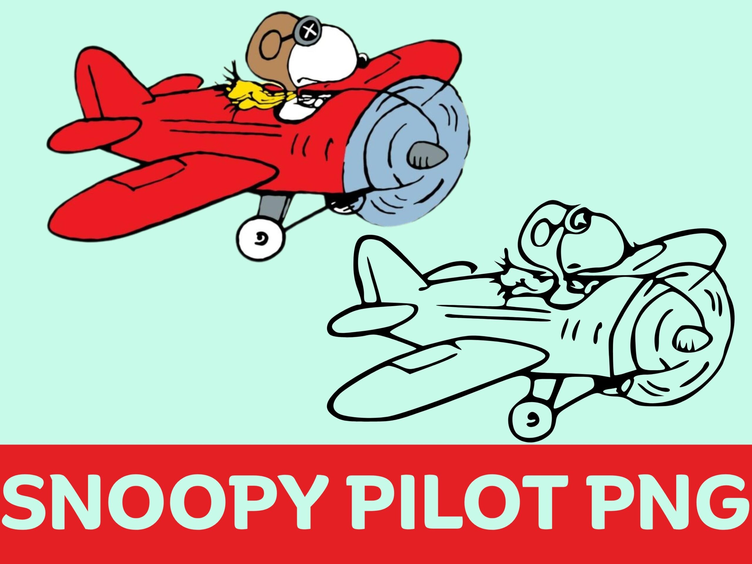 Snoopy Pilot PNG Retro Cartoon Dog Flying Airplane Clipart Etsy