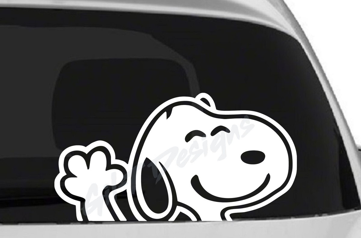 Snoopy Waving Vinyl Decal Sticker Dog Puppy Cute Peanuts Car Truck Funny EBay