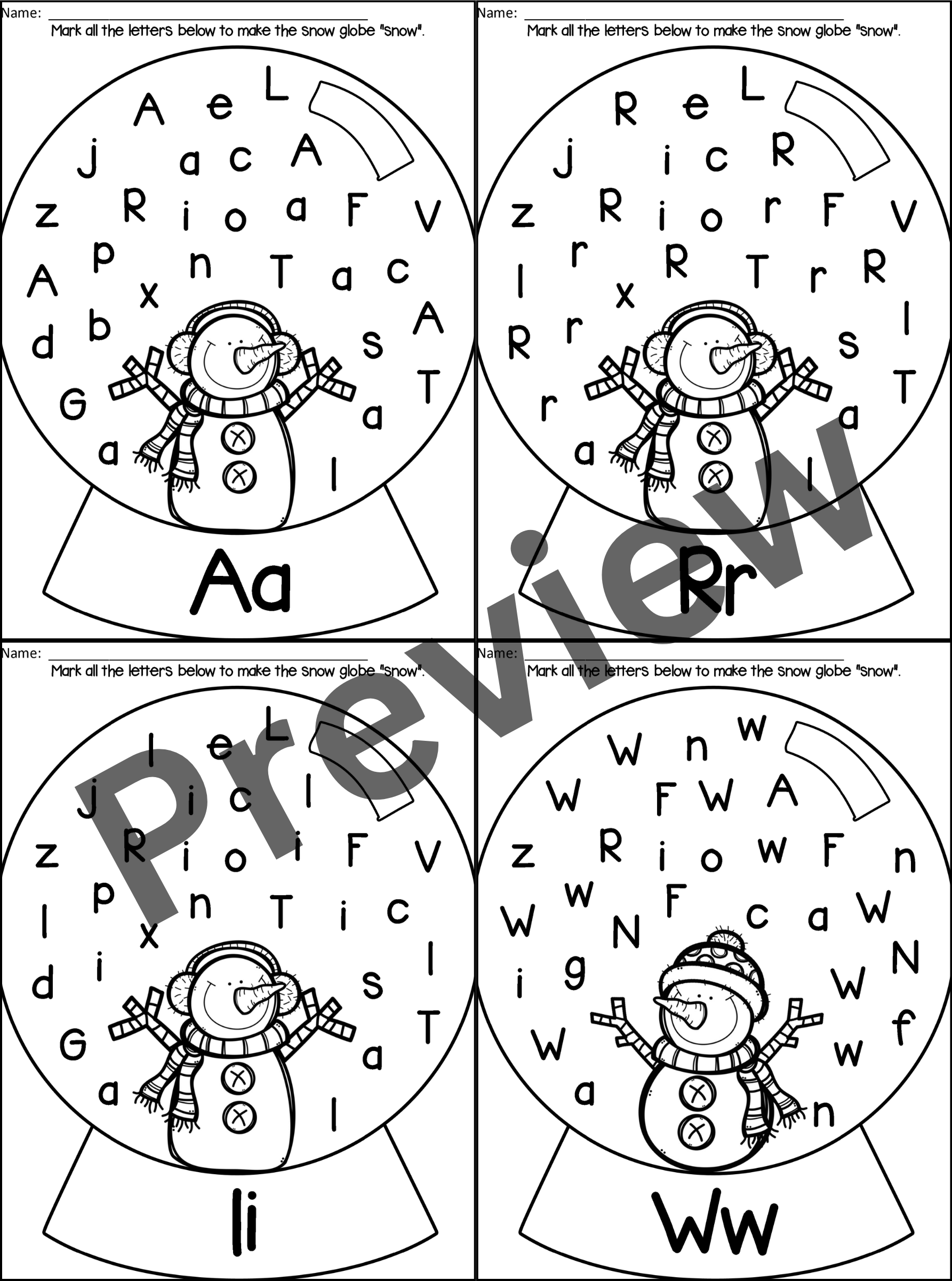 alphabet letter find worksheets