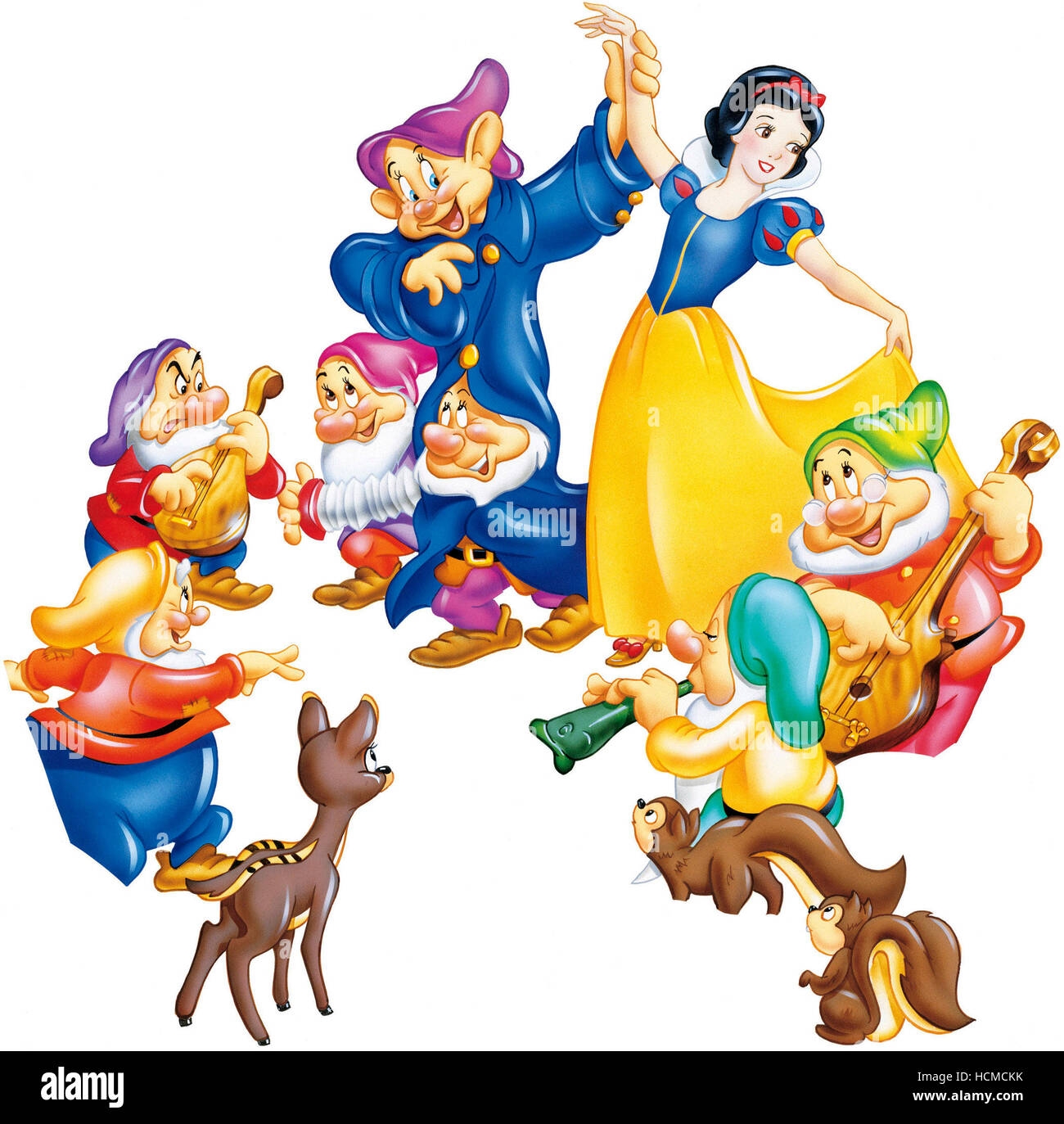 snow white seven dwarfs happy