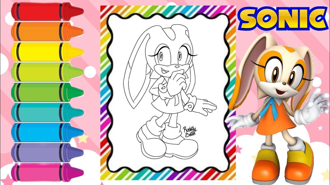 Sonic Cream The Rabbit Coloring Coloring Video For Kids coloring sonicthehedgehog sonic YouTube