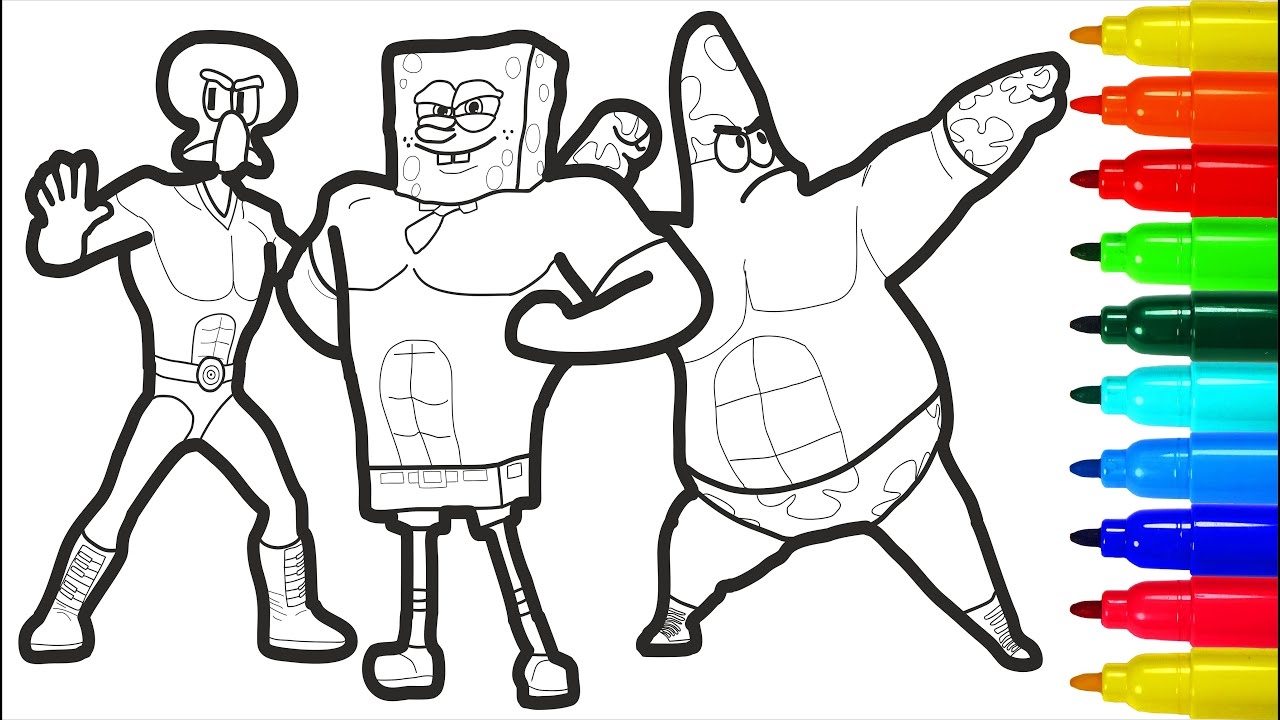 spongebob and squidward coloring pages