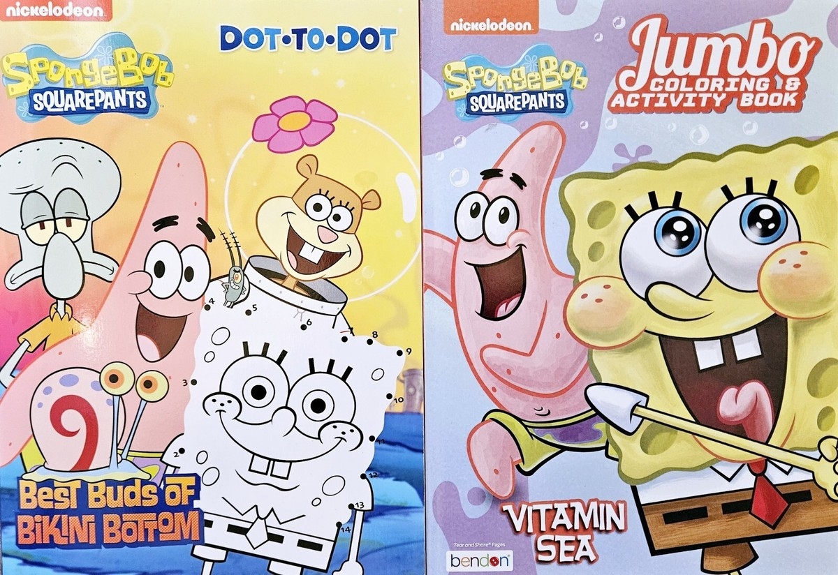 SpongeBob SquarePants Dot To Dot Plus Coloring Book Bundle Of 2 Brand New EBay