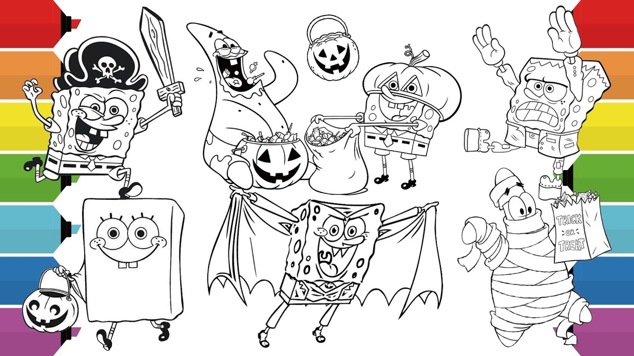 SpongeBob SquarePants Halloween Coloring Pages SpongeBob Patrick Star YouTube