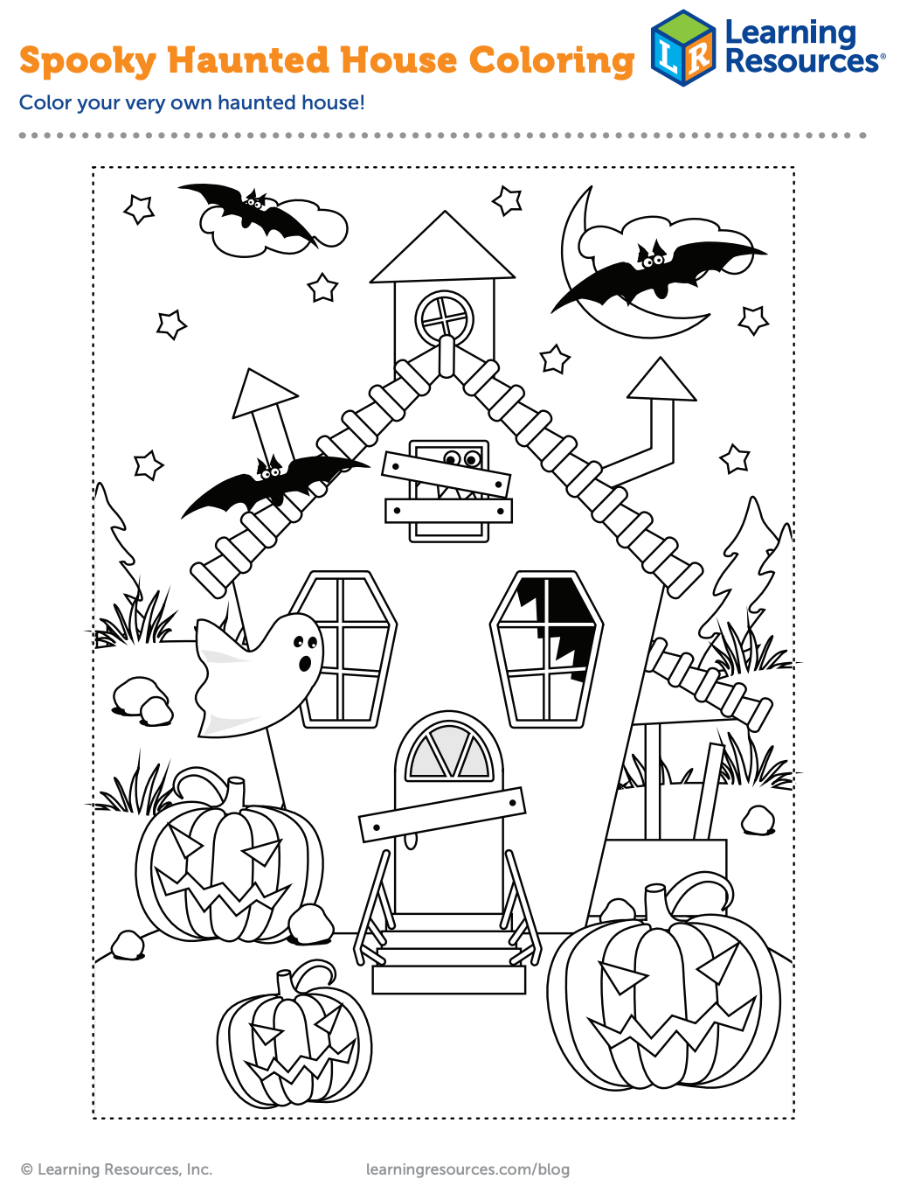 Spooky Haunted House Coloring Printable Learning Resources