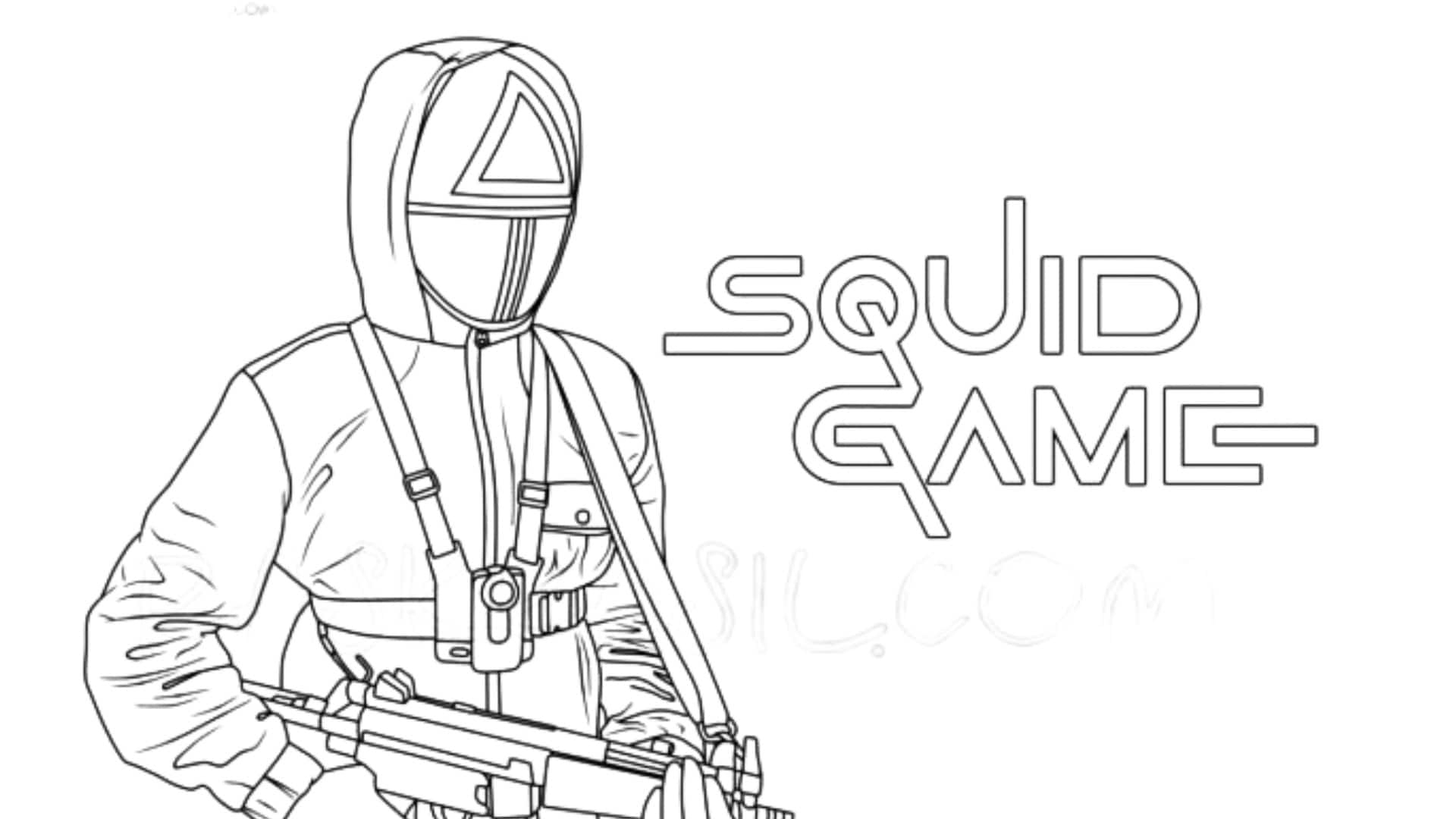 squid game guard coloring page