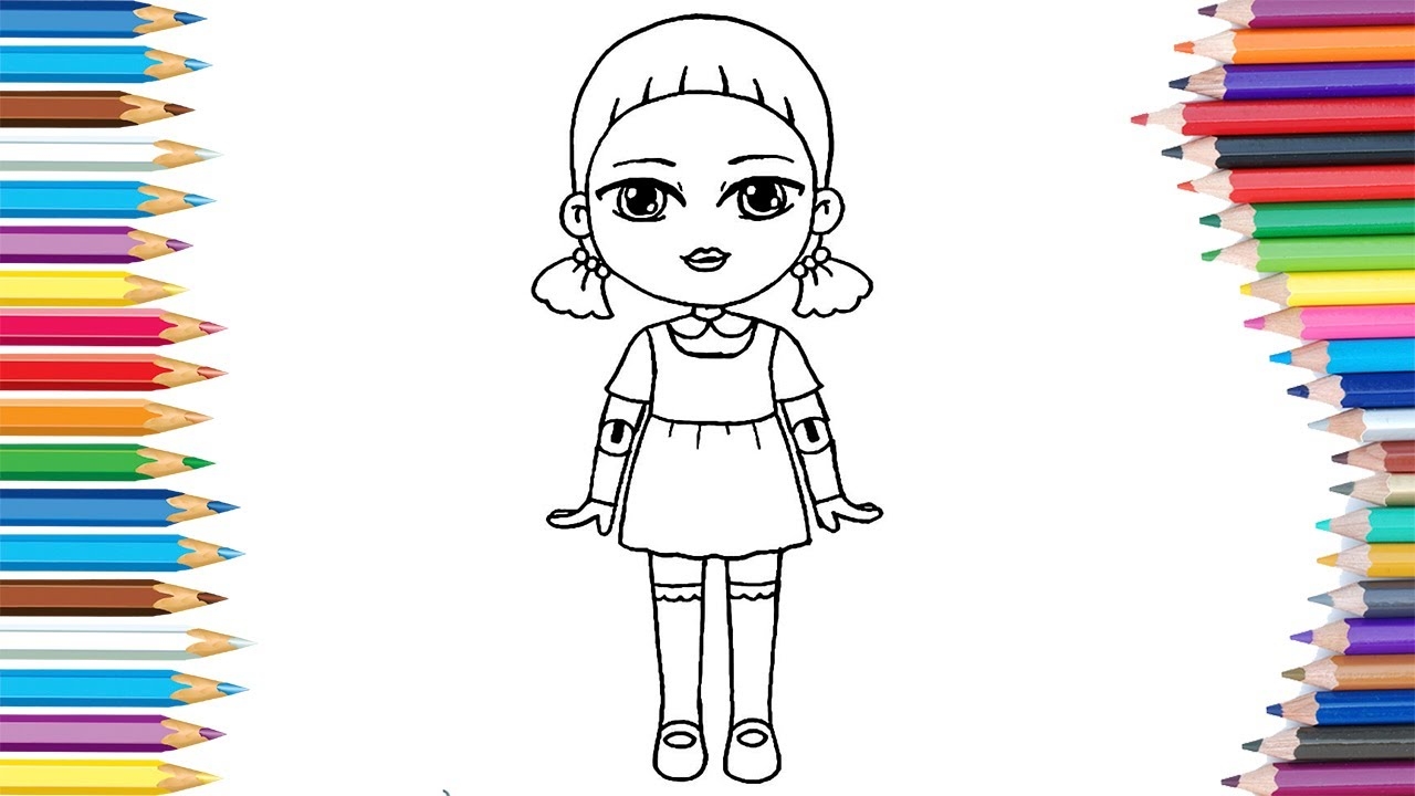 Squid Game Doll Coloring Page YouTube