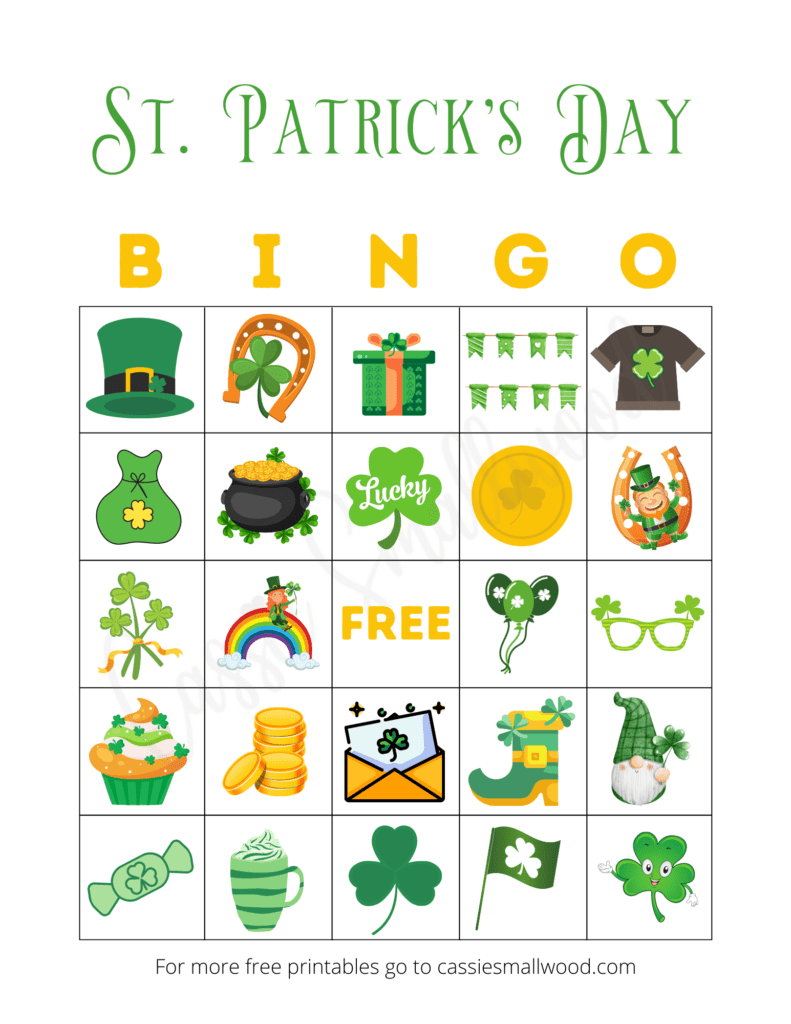 st patrick's day bingo game