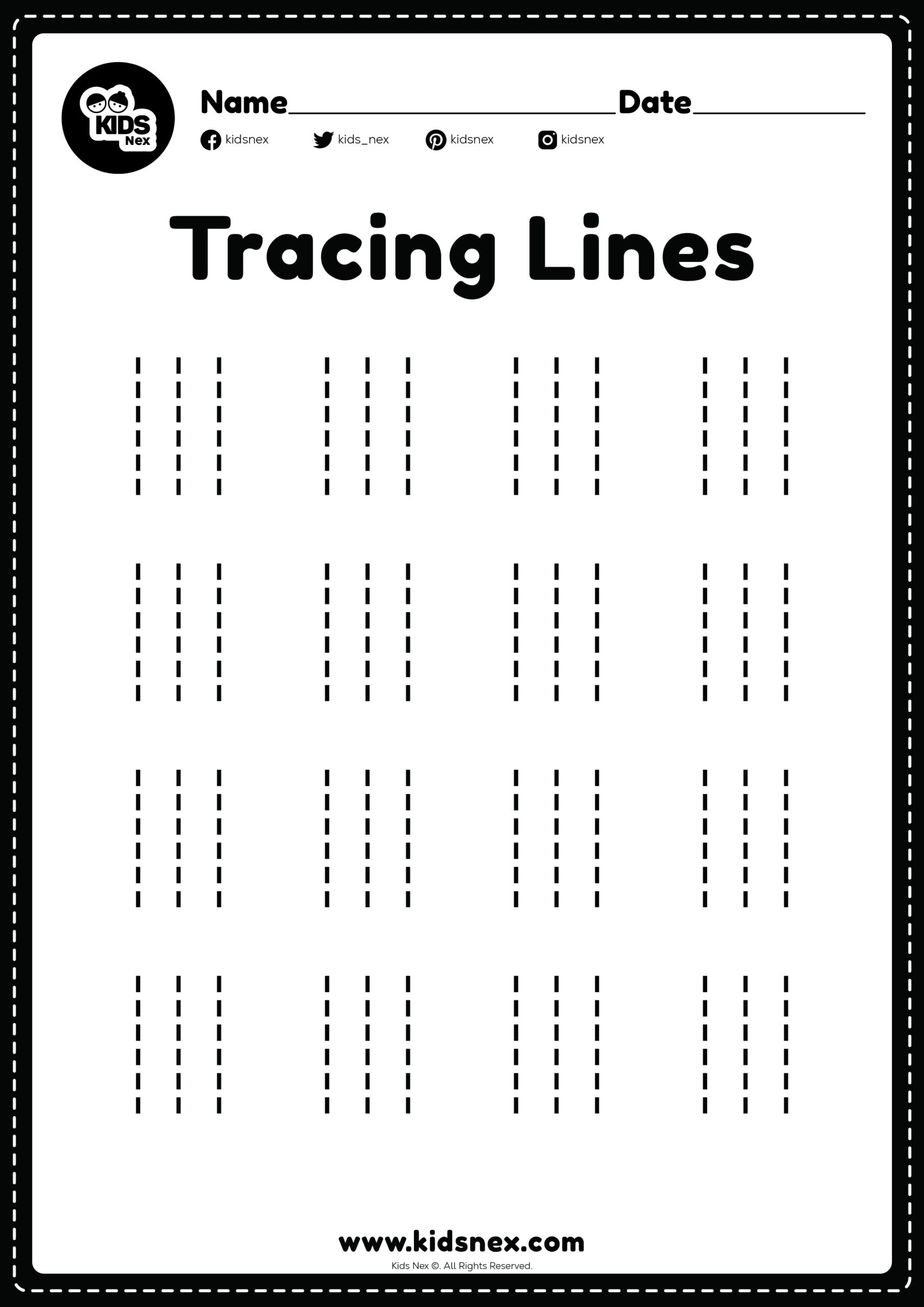 tracing lines worksheets pdf