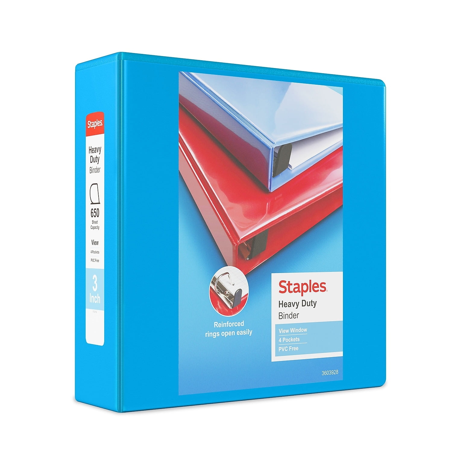 STAPLES Heavy Duty 3 Inch D Ring View Binder Gray Holds 650 Pages 8 5 x11 Walmart