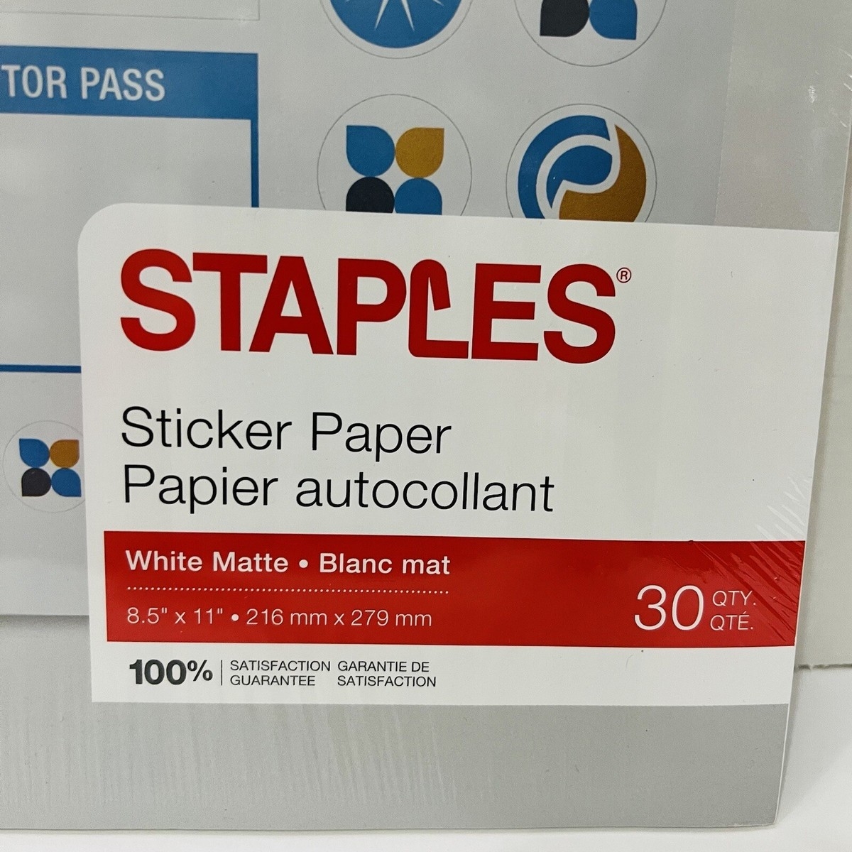 Staples Matte White Sticker Paper 8 5 X 11 30 Sheets 60069718 EBay