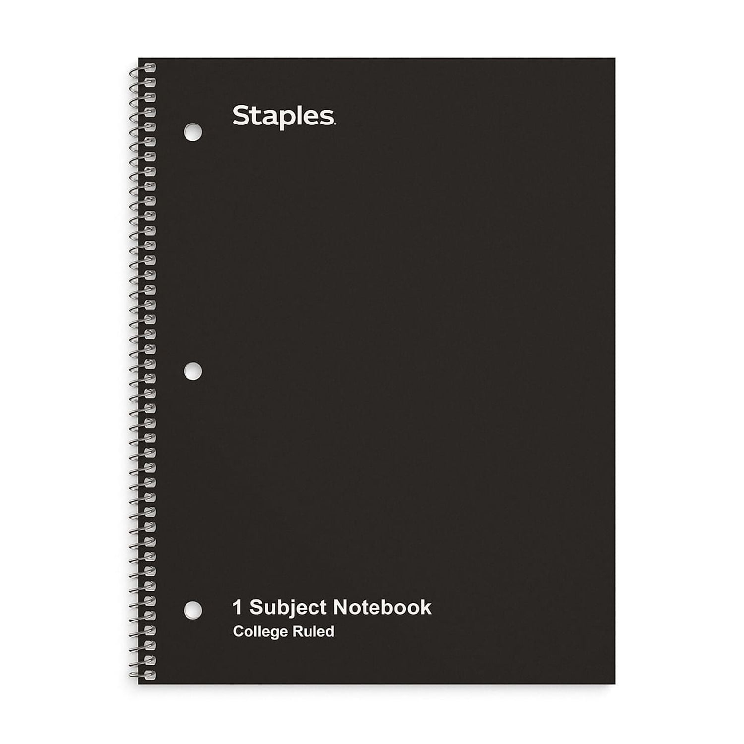 Staples TRU RED 1 Subject Notebook 8 5 X 11 College Ruled 70 Sheets Black TR58374M Walmart