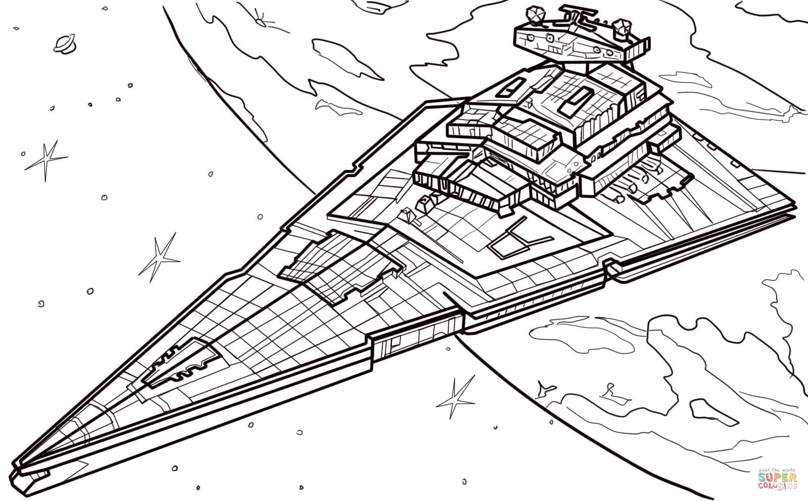 Star Destroyer Coloring Page Free Printable
