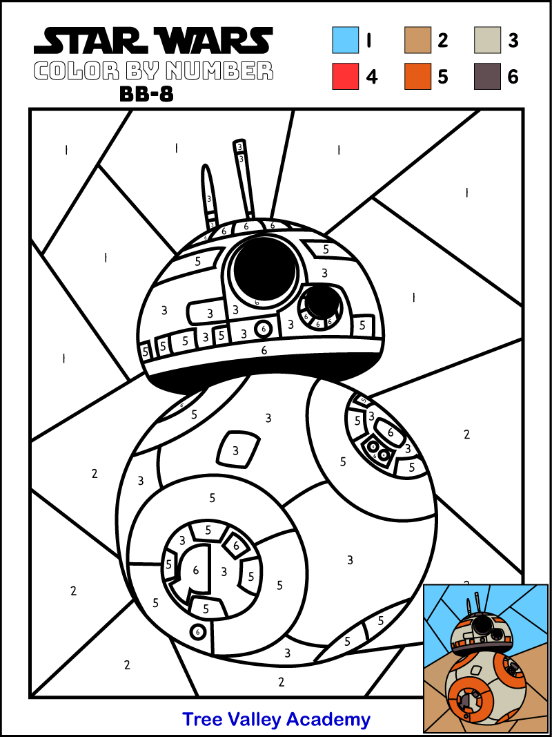 Star Wars Color By Number Tree Valley Academy