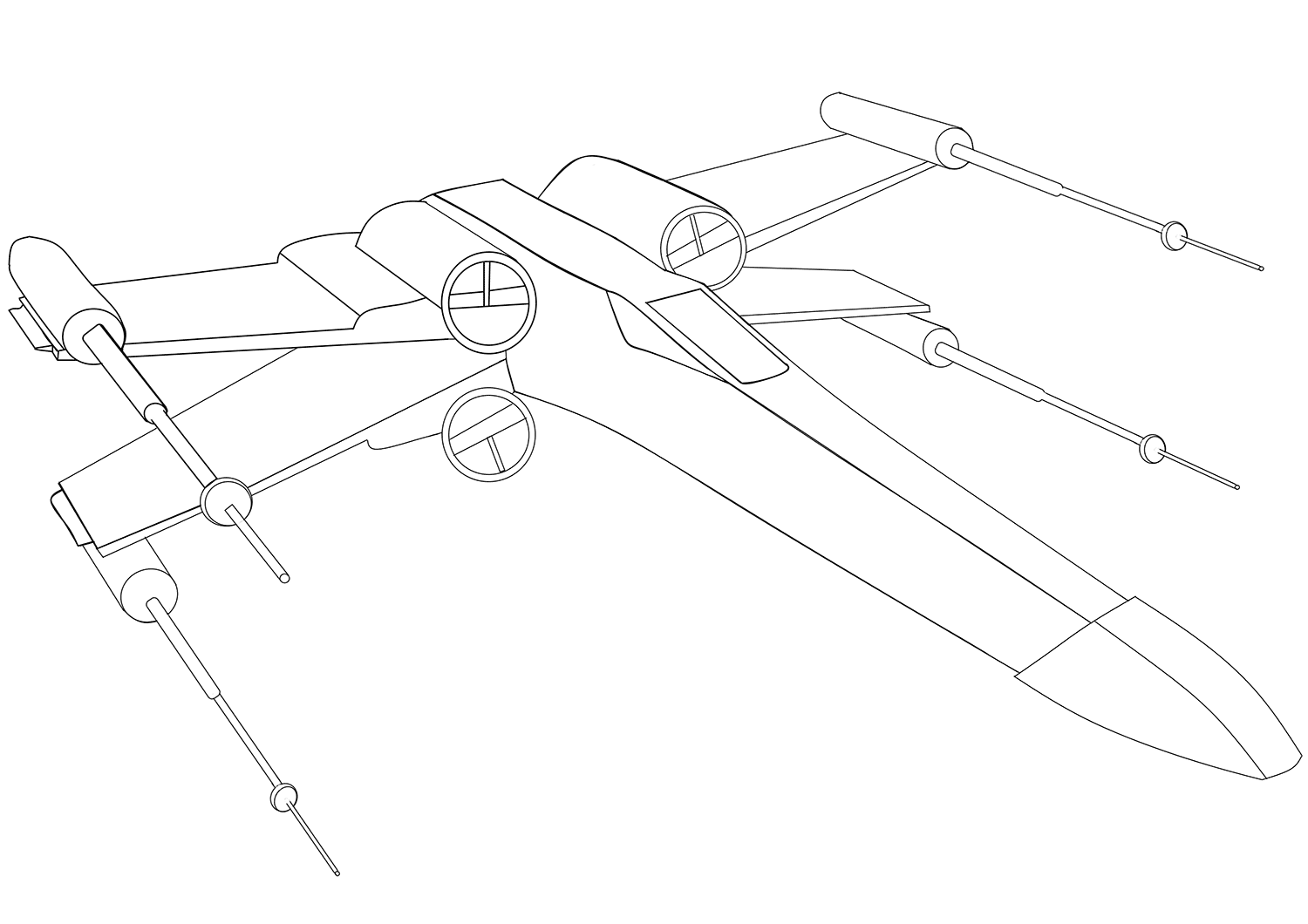Star Wars X Wing Coloring Page Free Printable