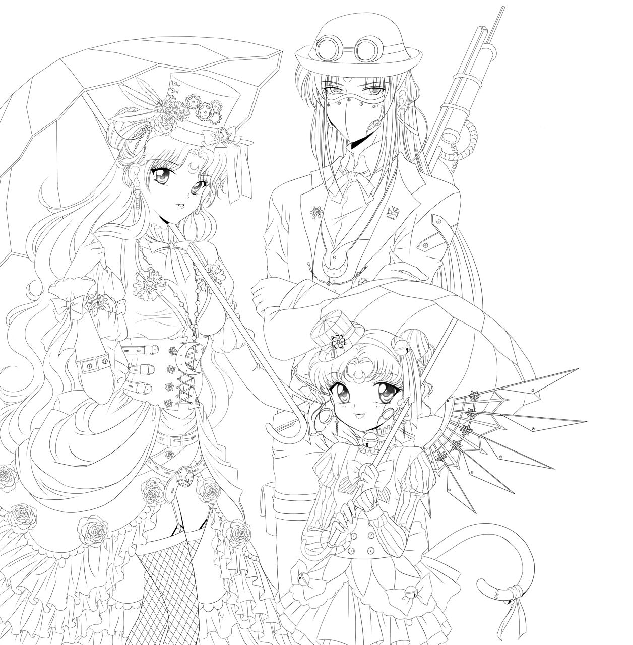Steampunk Sailor Moon Coloring Page Free Printable