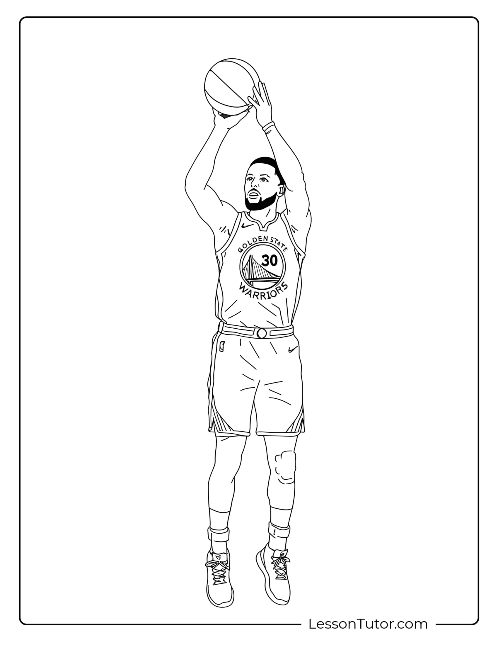 Stephen Curry Coloring Pages Lesson Tutor