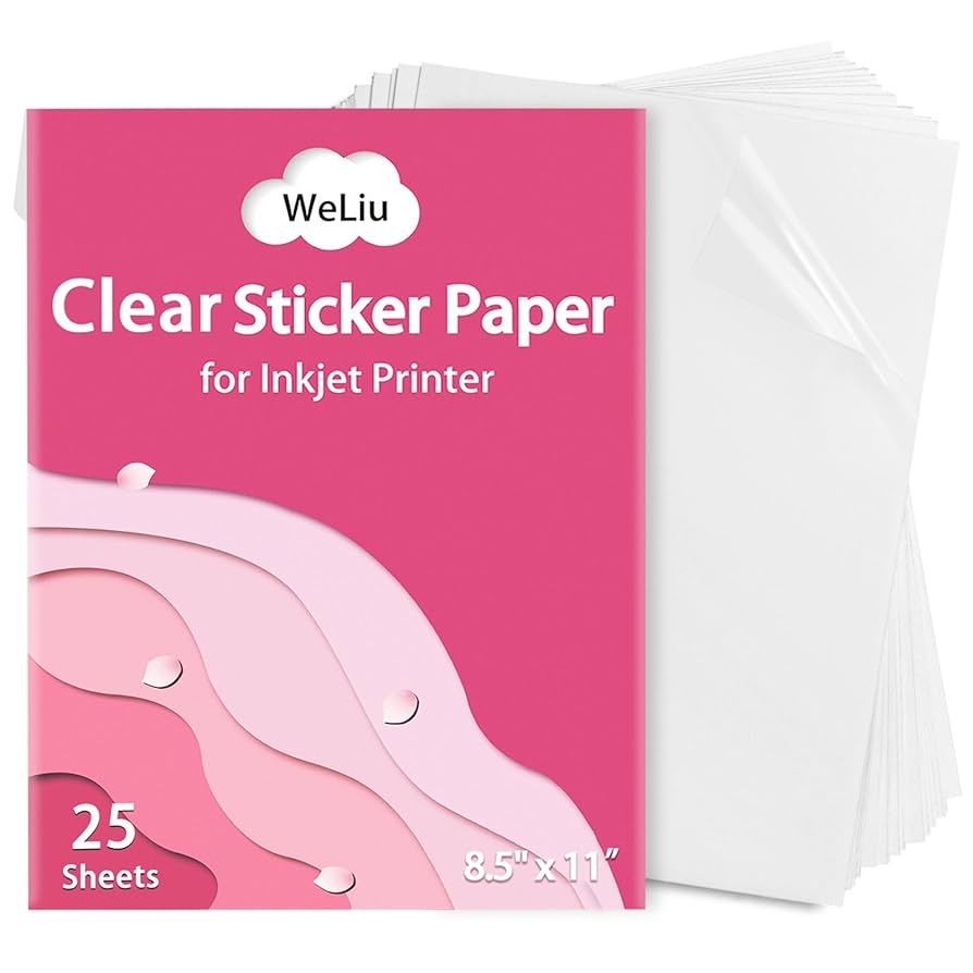 Sticker Paper For Laser Printer Printable Clear Sticker Paper Inkjet Printer 20 Sheets 8 5x11 Sticker Paper