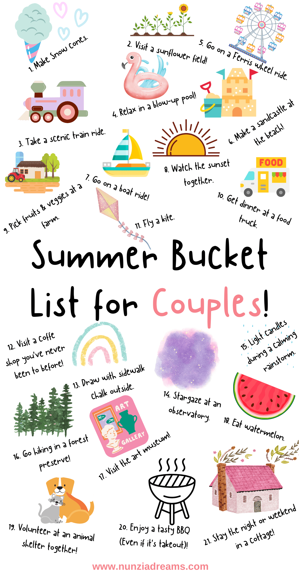 Summer Bucket List For Couples 45 Fun Ideas NunziaDreams
