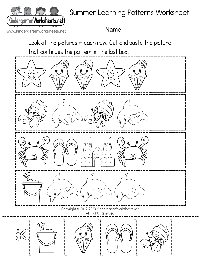 free printable pattern worksheets