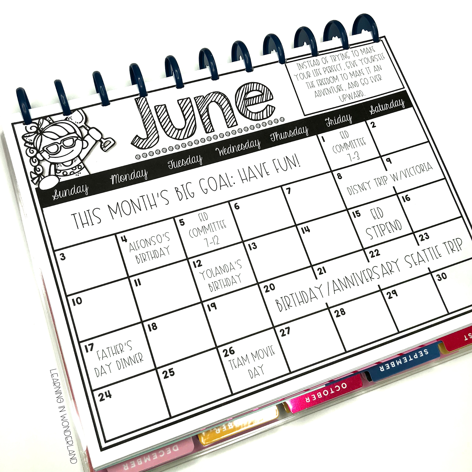 Summer Time Happy Planner Learning In Wonderland