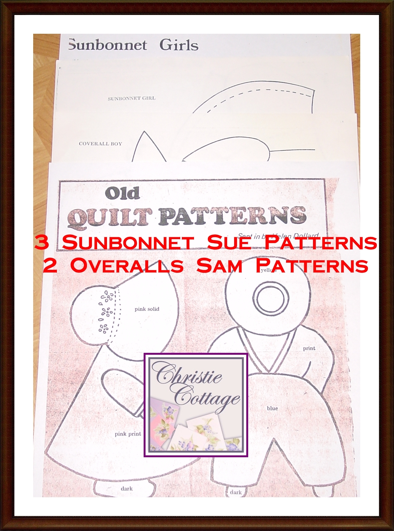 Sun Bonnet Sue And Overalls Sam Patterns Christie Cottage