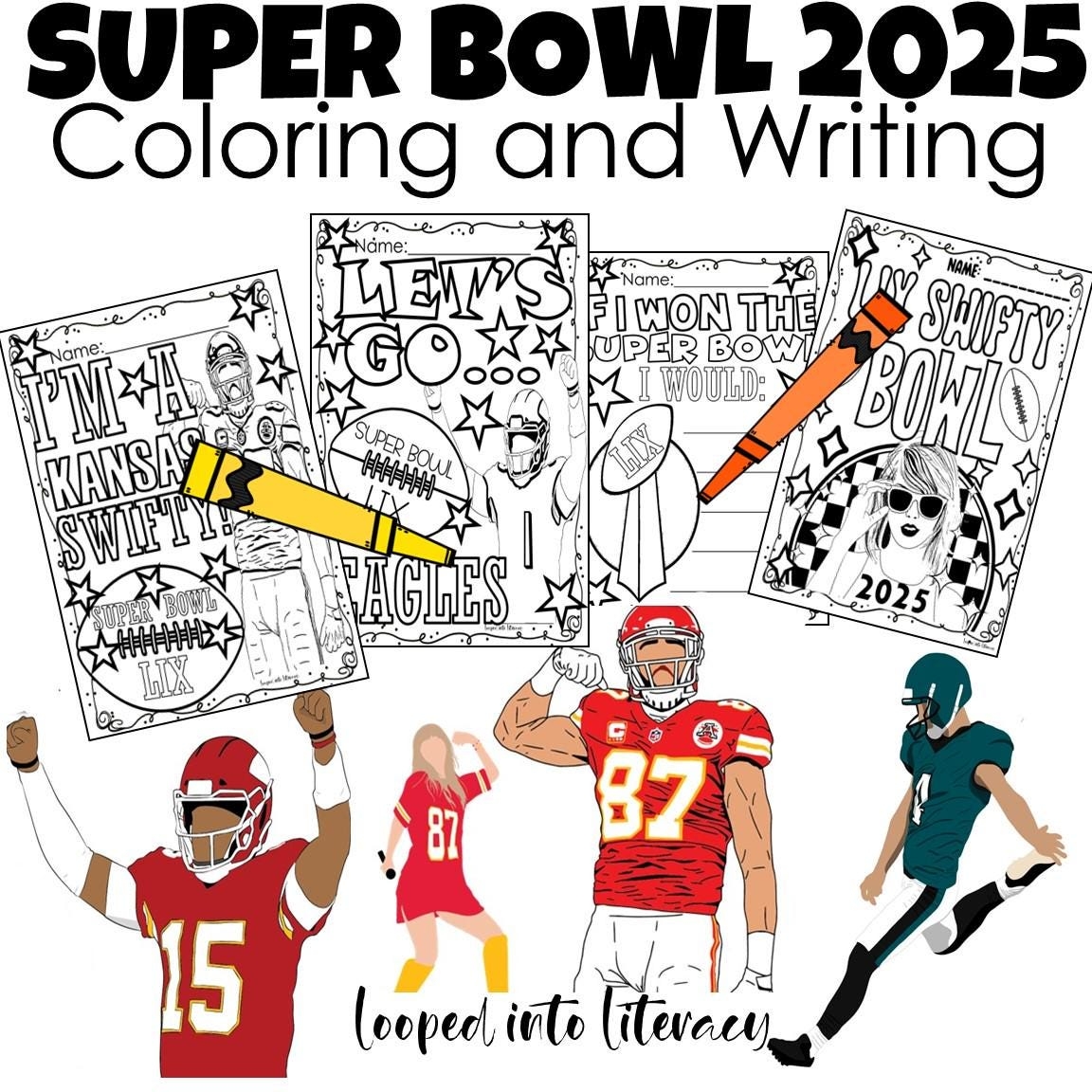 Super Bowl 2025 Coloring Pages LIX Etsy