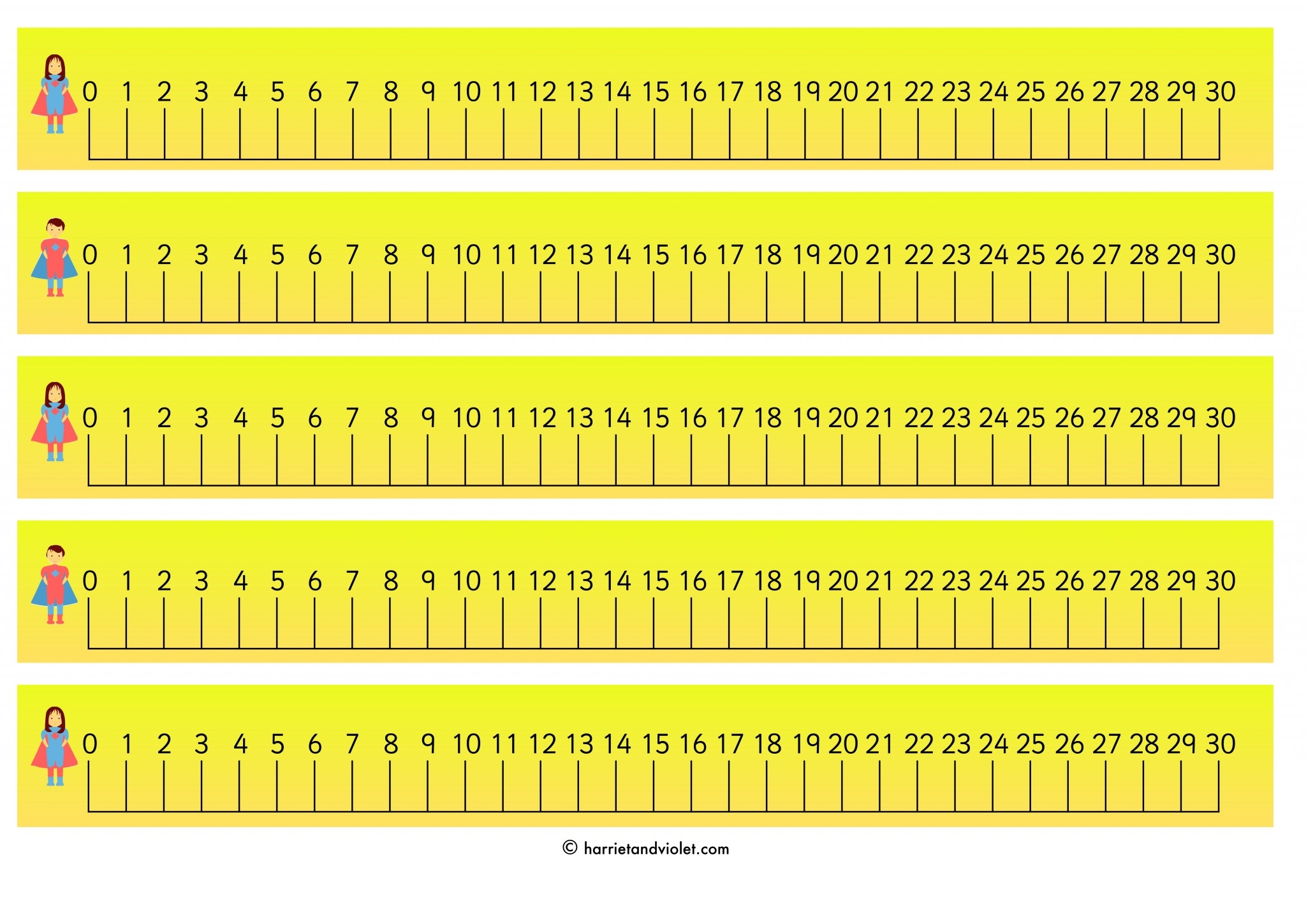 Superhero Character Numberline 0 30 Printable Teaching Resources Print Play Learn