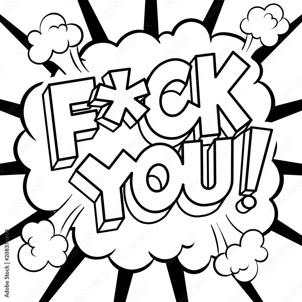 Swear Word Sign Comic Book Coloring Vector Stock Vector Adobe Stock