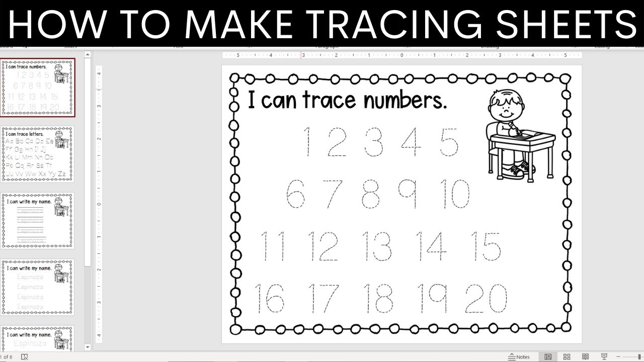 custom traceable worksheets