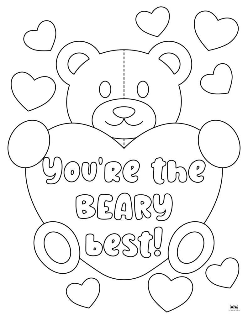 valentine teddy bear coloring pages