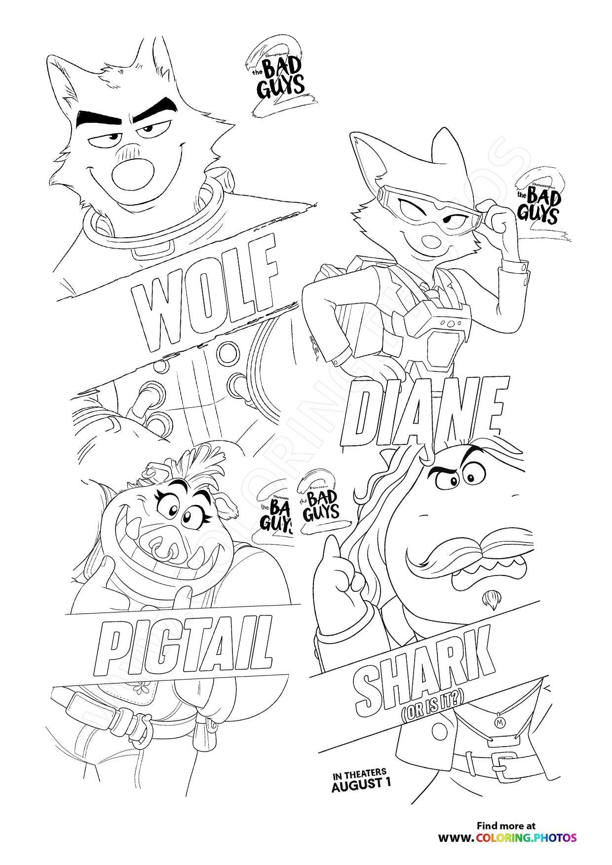 The Bad Guys 2 Coloring Book Pages Etsy Canada