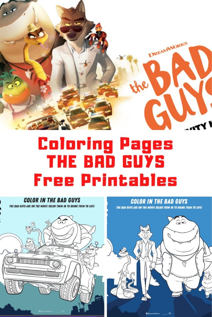 THE BAD GUYS Coloring Pages Activity Printables