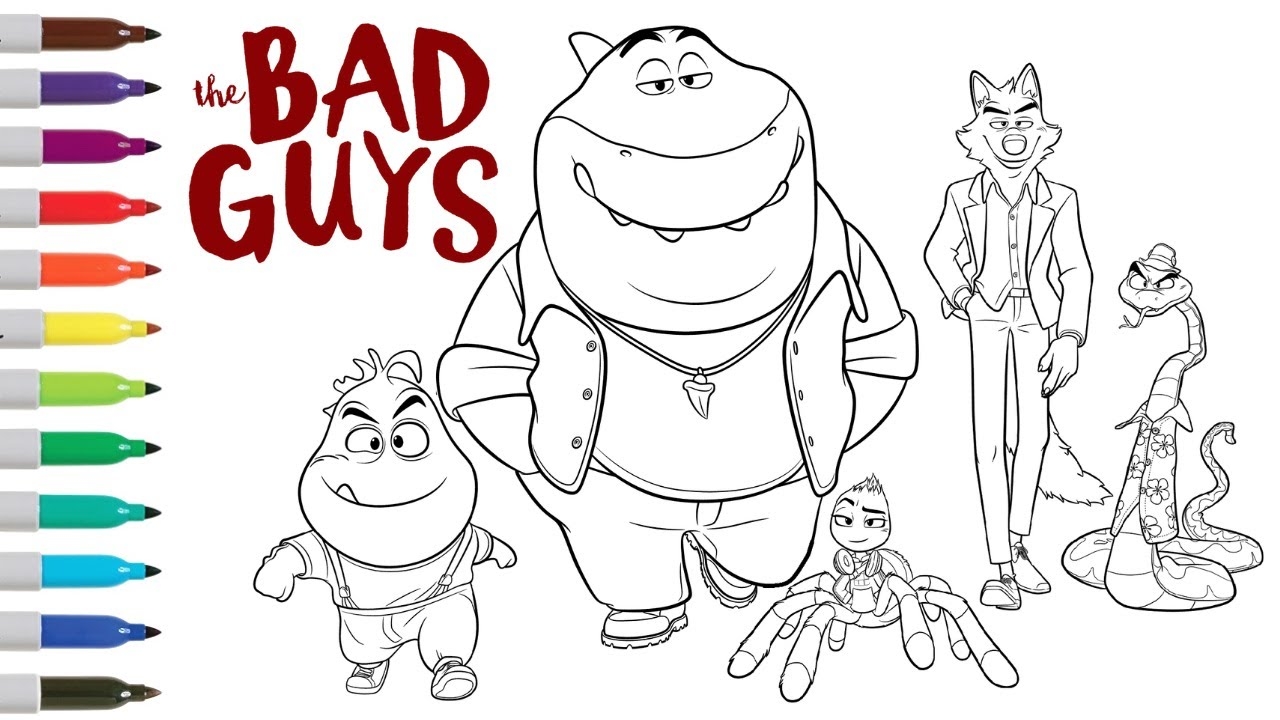 The Bad Guys Crew Coloring Book Page YouTube
