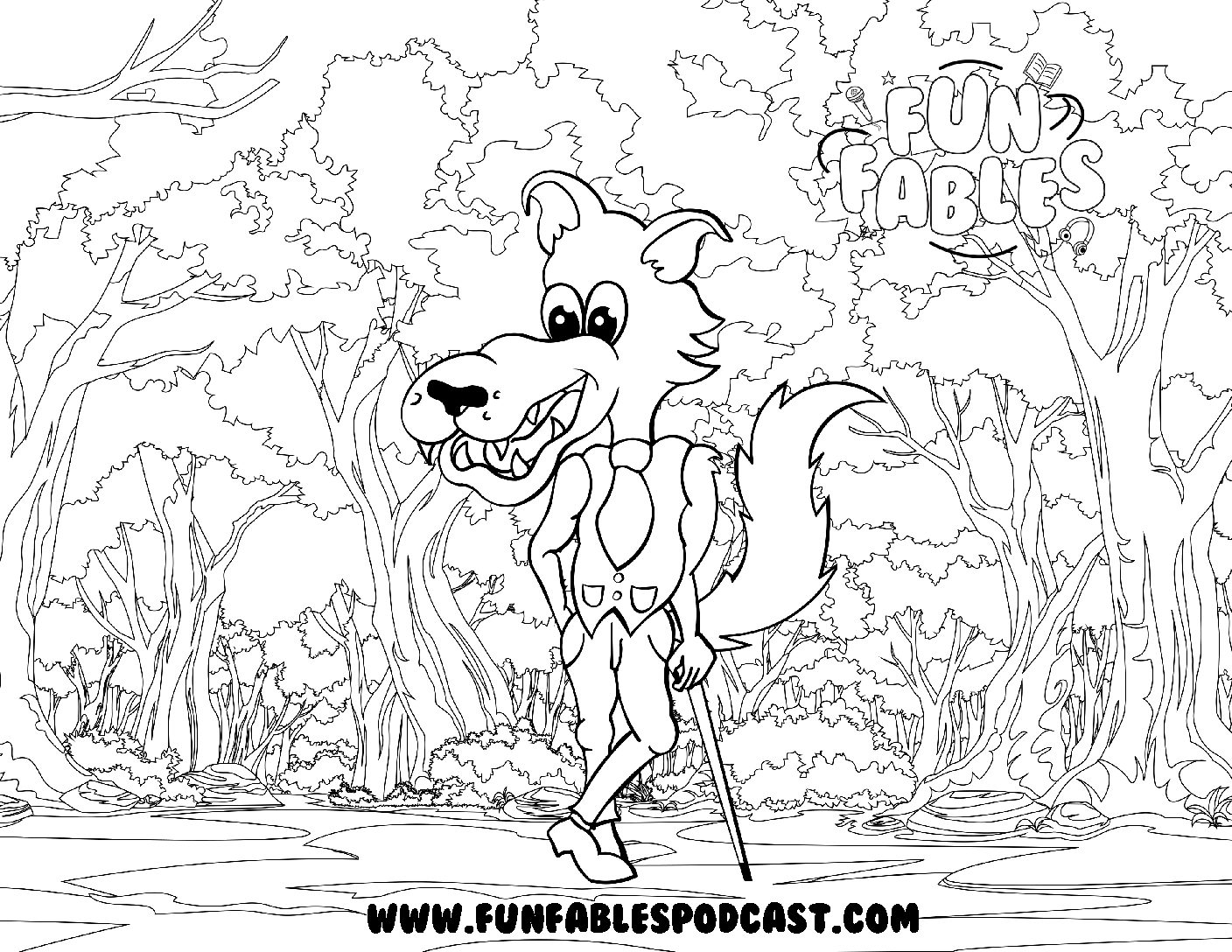big bad wolf coloring page