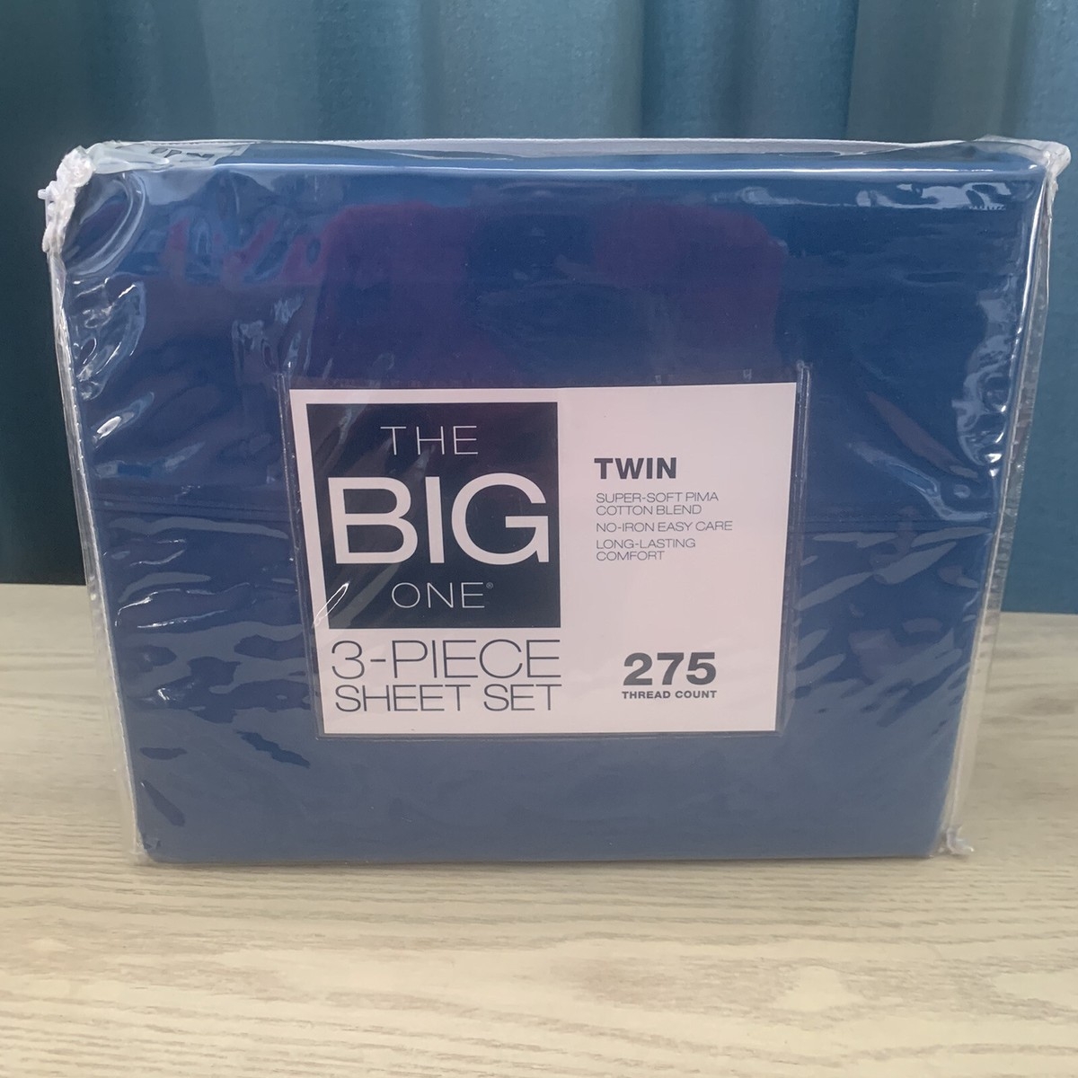 The Big One Blue 3 Piece Sheet Set Twin New 275 Thread Count EBay